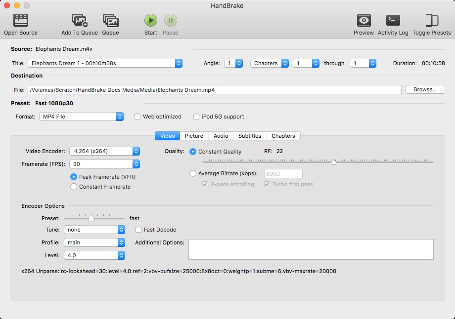 Transcoding Using Handbrake