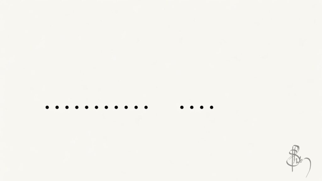 Minimal dot pattern with a break and empty space, showing how I was 112 days away from ₹9.9 crores.